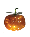 Santa's Workshop 6" X 6" Glass Led Pumpkin In Orange