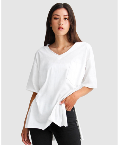 Belle & Bloom Brave Soul Oversized T-shirt In White