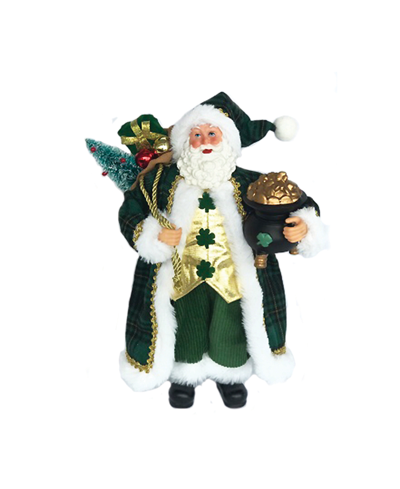 Santa's Workshop 12" Irish Gentleman Claus In Green