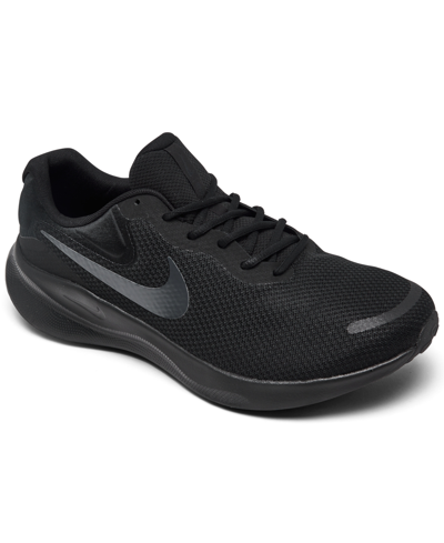 Nike Men's Revolution 7 Wide-width Running Sneakers From Finish Line In Black
