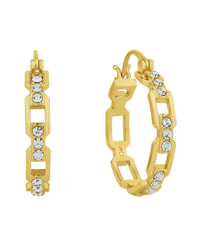 And Now This Clear Crystal Stone Hoop Earring In Gold Plated