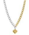 Adornia Two-tone Half & Half Heart Pendant Toggle 18" Necklace In Gold