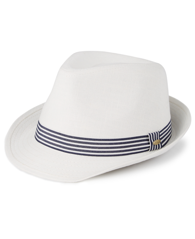 Scala Men's Striped Band Fedora In Ivory