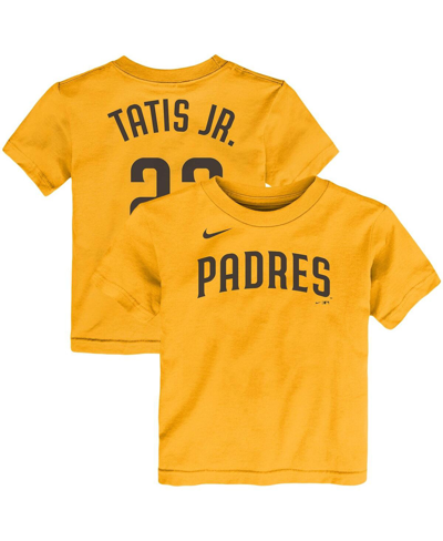 Nike Babies' Toddler  Fernando Tatis Jr. Gold San Diego Padres Player Name And Number T-shirt