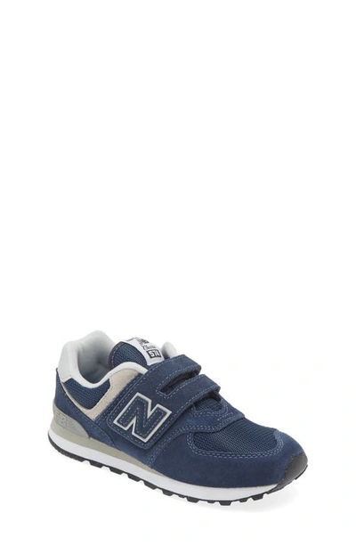 New Balance Kids 574 Lace Up Logo Trainers In Blue