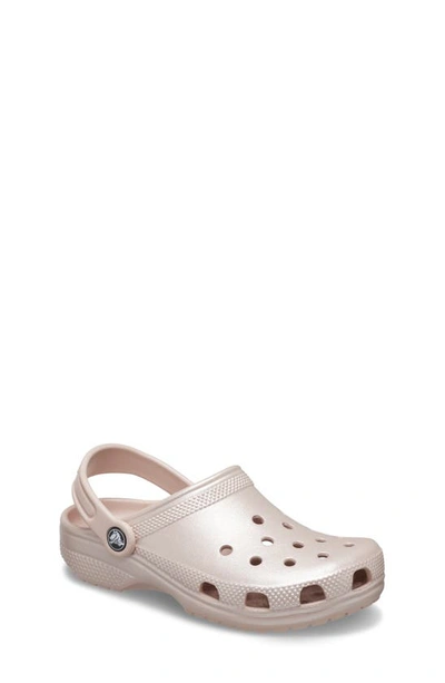 Crocs Kids' Classic Shimmer Slingback Clog In Pink Clay