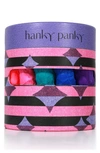 Hanky Panky Holiday Assorted 5-pack Low Rise Thongs In Pink/ Blue Multi