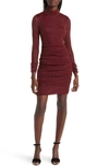 Eliza J Metallic Long Sleeve Body-con Dress In Wine