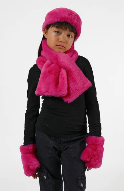 Apparis Kids' Abby Faux-fur Scarf Set In Pink