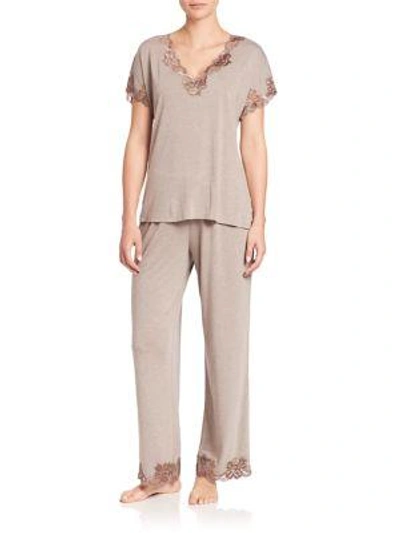 Natori Zen Floral Jersey Pajamas In Java