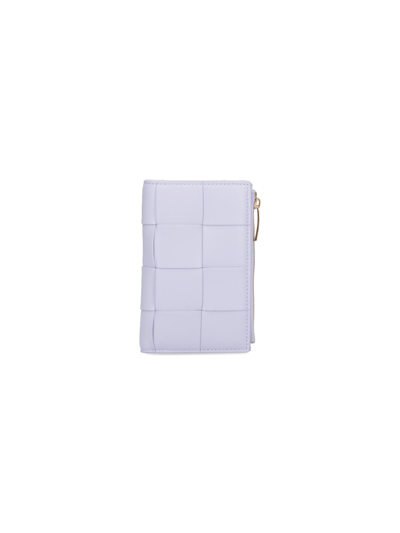 Bottega Veneta Medium Bi-fold Wallet "cassette" In Purple