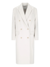 Calvin Klein Double-breasted Wool-blend Coat In White