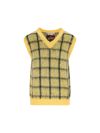 Marni Check Mohair-blend Vest In Yellow
