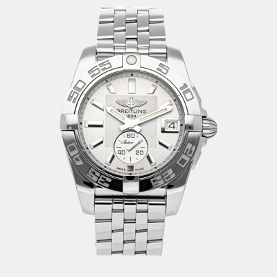 Pre-owned Breitling Silver Stainless Steel Galactic A37330121g1a1 Automatic Women's Wristwatch 36 Mm