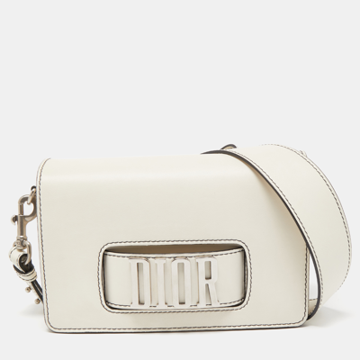 Pre-owned Dior Off White Leather Dio(r)evolution Shoulder Bag