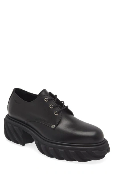 Off-white Exploration Leather Derby Shoes In Black