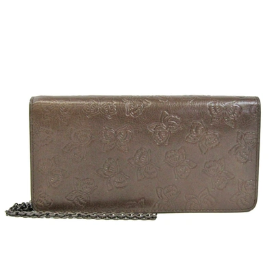 Bottega Veneta Khaki Leather Wallet  ()