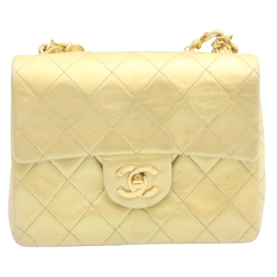 Pre-owned Chanel Name Tag Gold Leather Shoulder Bag ()