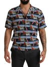 DOLCE & GABBANA DOLCE & GABBANA MULTICOLOR BEACH CHAIR SHORT SLEEVES MEN'S SHIRT