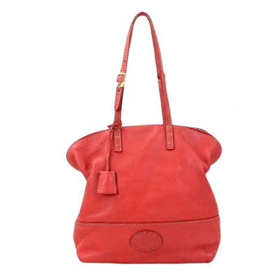 Fendi Selleria Red Leather Shopper Bag ()