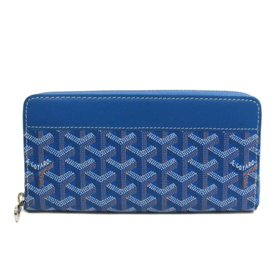 Pre-owned Goyard Matignon Blue Canvas Wallet  ()