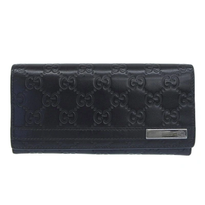 Gucci Ssima Black Leather Wallet  ()