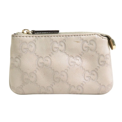 Gucci Ssima White Leather Wallet  ()