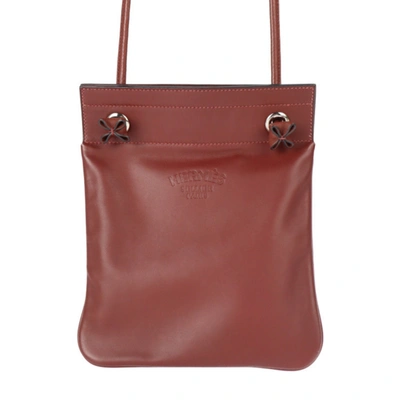 Hermes Hermès Aline Burgundy Leather Clutch Bag ()