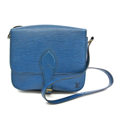 Pre-owned Louis Vuitton Cartouchiere Blue Leather Shoulder Bag ()