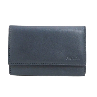 Prada Leather Wallet () In Navy