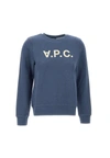 Apc Viva Logo Cotton Sweatshirt In Blue