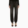 Darkpark Boyfriend Jeans With Ankle Ties And Faded Effect In Brown