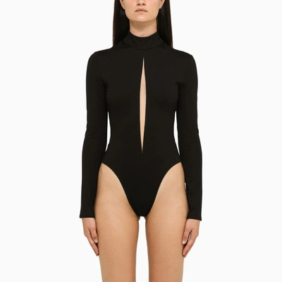 David Koma Black Body Top With Cut-out
