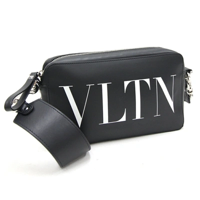 Valentino Garavani Vltn Black Pony-style Calfskin Shoulder Bag () In Nero/bianco