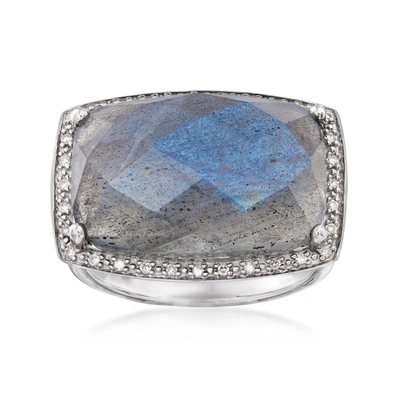 Ross-simons Labradorite And Diamond Ring In Sterling Silver In Multi