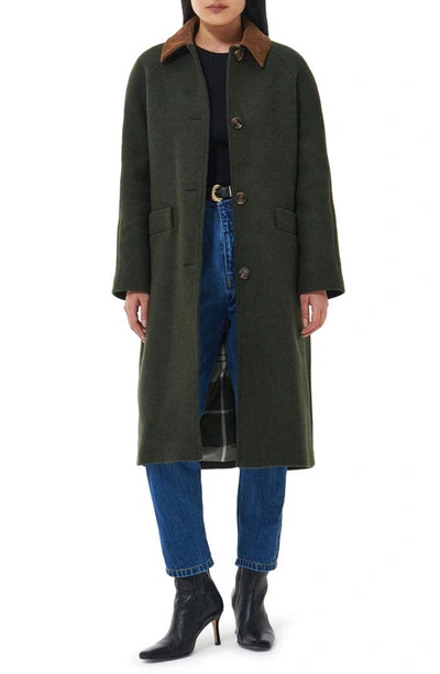 Barbour Loretta Single-breasted Coat In Sage/ancient