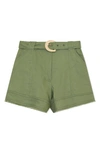 Simkhai Kermit Summer Staple Linen Blend Shorts In Verde