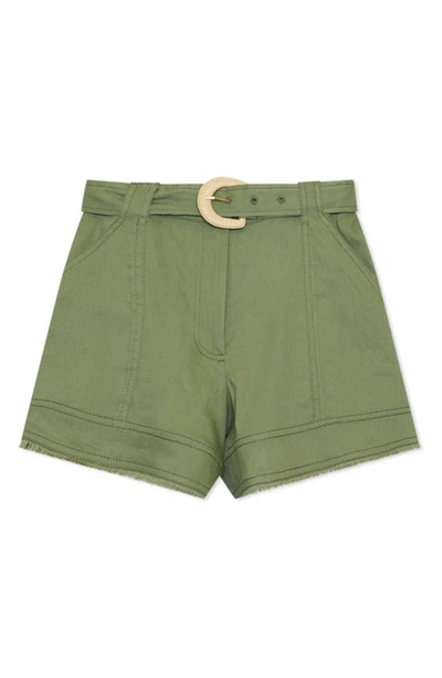Simkhai Kermit Summer Staple Linen Blend Shorts In Verde