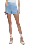 Alice And Olivia Donald High Waist Shorts In Chambray