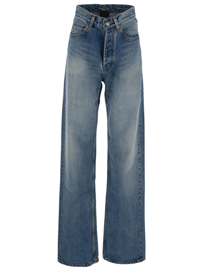 【Saint Laurent】 'V' jeans デニム Saint Laurent Denim V-Waist Jeans in Blue | Lyst
