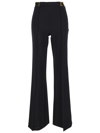 Elisabetta Franchi Logo-plaque Flared Trousers In Black