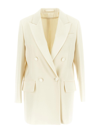 Max Mara Monica Double-breasted Wool Blazer In Ivory