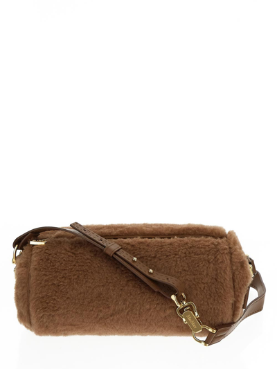 Max Mara Teddy Roll Bag In Brown