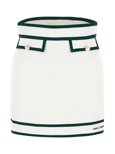 Casablanca Knit Tennis Mini Skirt In White