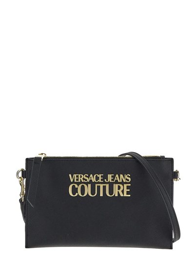 Versace Jeans Couture Logo-plaque Detail Clutch Bag In Black