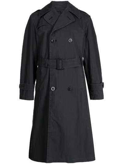 Maison Margiela Double-breasted Trench Coat In Black