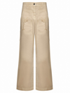 PALM ANGELS BEIGE COTTON TROUSERS