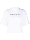 Palm Angels Sunsets-print Jersey T-shirt In White