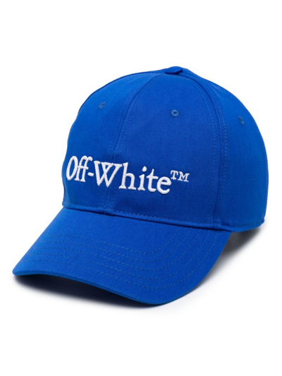 Off-white Bookish Dril Baseball Cap In Blue