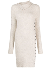 Isabel Marant Marina Boiled Knit Mini Dress In Beige
